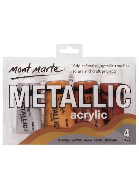 Picture of Mont Marte Metallic Acrylic Colour - Set of 4 (50ml)