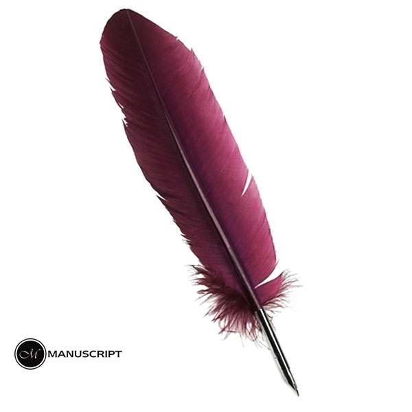 Picture of Manuscript Ostrich Quill Pen with Nib(Navy blue, Ivory, Deep Red)