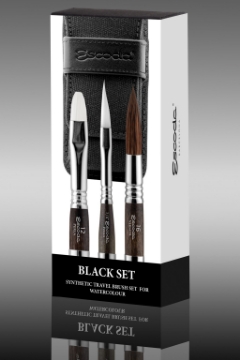 Picture of Escoda Black Synthetic Travel Brush Set Series 1272