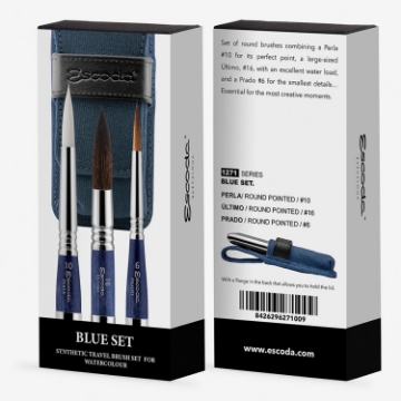 Picture of Escoda Blue Synthetic Travel Brush Set Series 1271