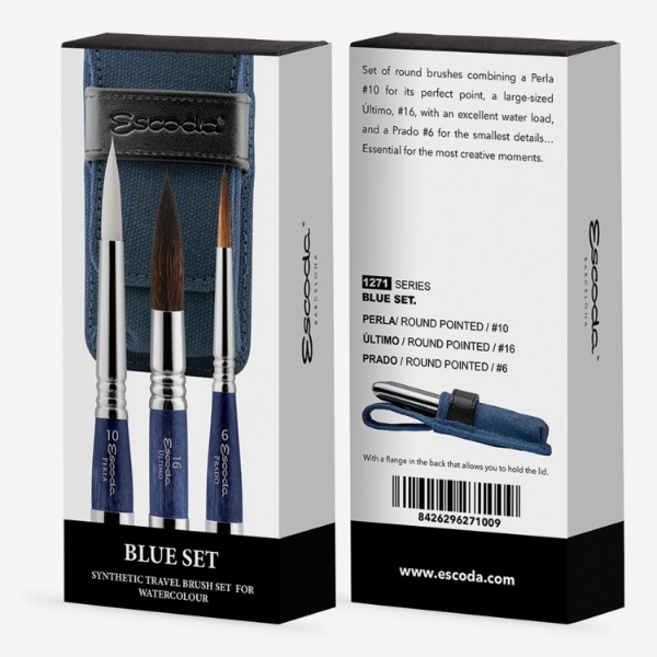 Picture of Escoda Blue Synthetic Travel Brush Set Series 1271