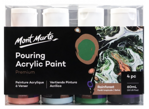 Picture of Mont Marte Pouring Acrylic Paint - Set of 4 RainForest (60ml)