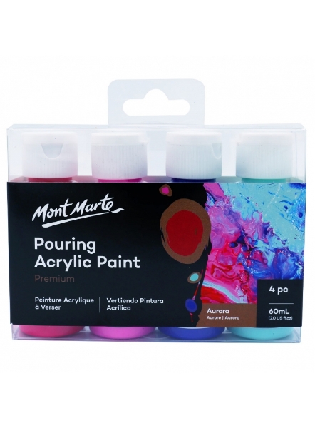 Picture of Mont Marte Pouring Acrylic Paint - Set of 4 Aurora (60ml)