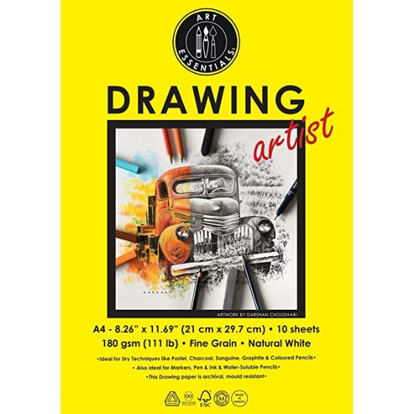Picture of Art Essentials Acrylic Artist A4 360 GSM Size 21.8cm x 29.7cm 10 Sheets