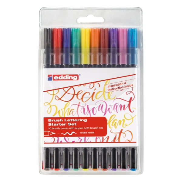 Edding 1340 Fibre Tip Brush Pen Set of 10