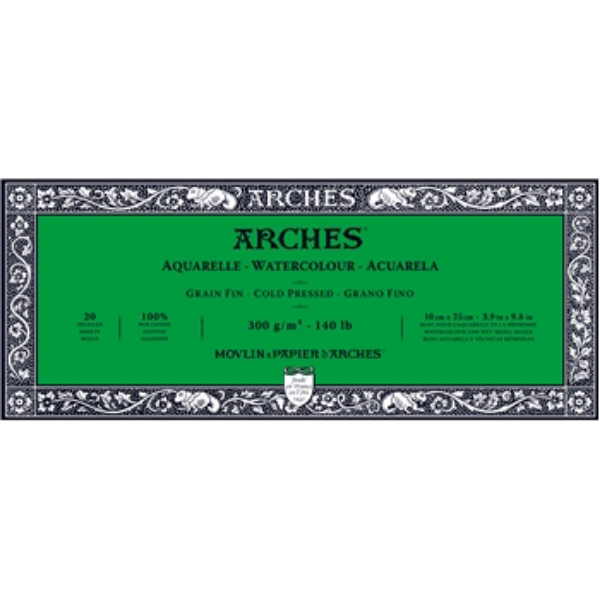 Picture of Arches Watercolor Paper Block Cold Pressed - 300gsm (10x25cm)