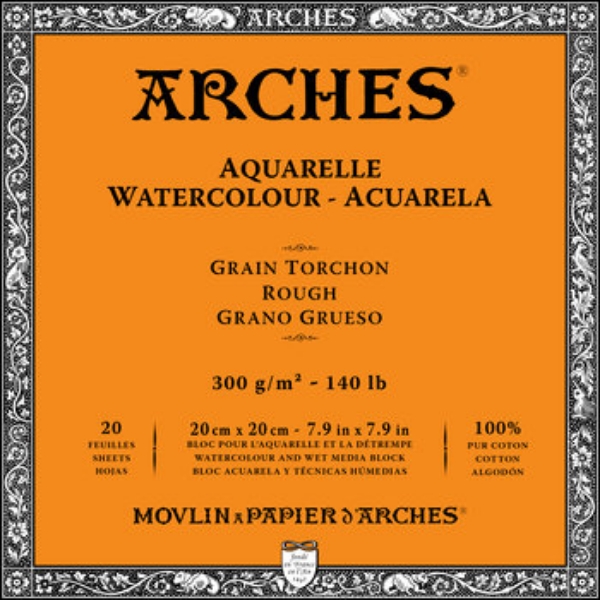 Picture of Arches Watercolor Paper Block Rough - 300gsm (20x20cm)