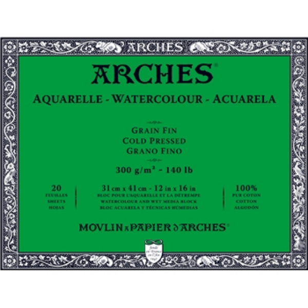 Picture of Arches Watercolor Paper Block Cold Pressed - 300gsm (31x41cm)