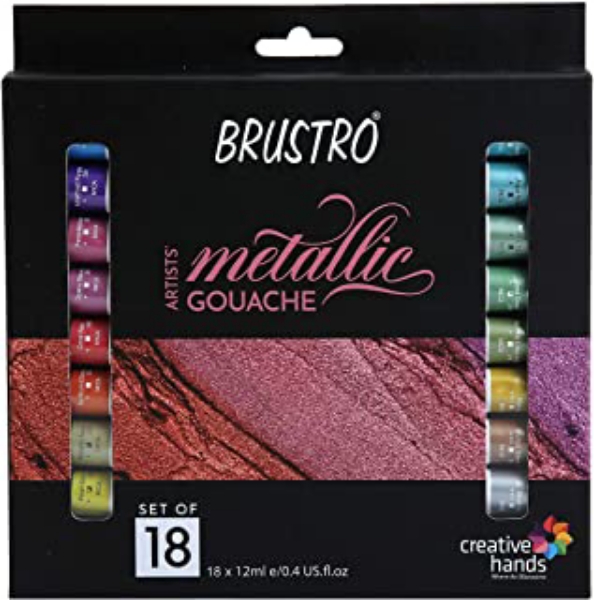 Picture of Brustro Artists Metallic Gouache Colour Set 18x12ml