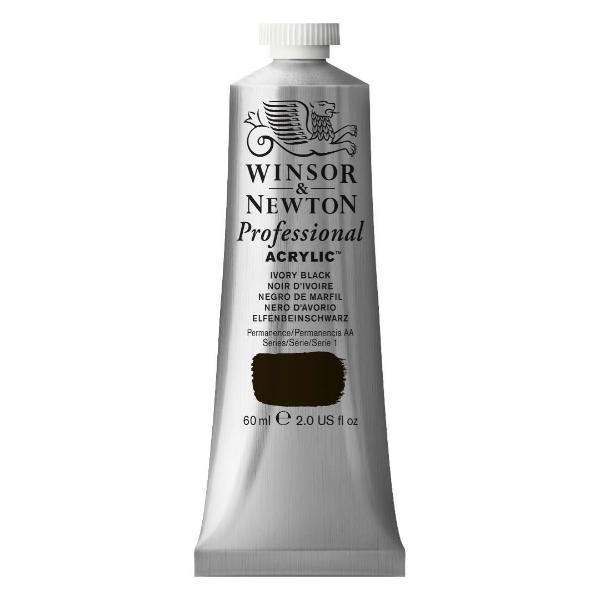 Picture of Winsor & Newton Professional Acrylic Colour 60ml - Ivory Black (S-1)