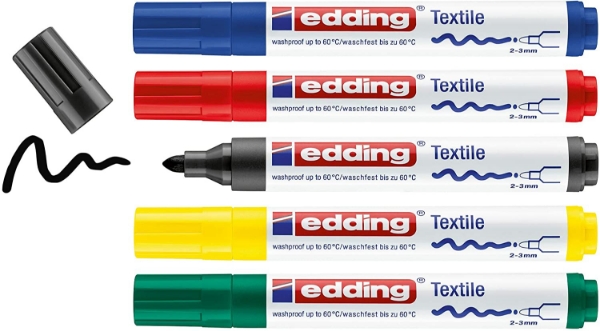Picture of Edding Textile Marker 2-3mm Set of 5 4-4500-5S