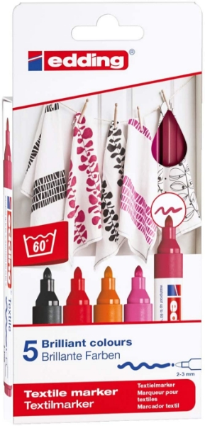 Picture of Edding Textile Marker 2-3mm Set of 5 4-4500-5999