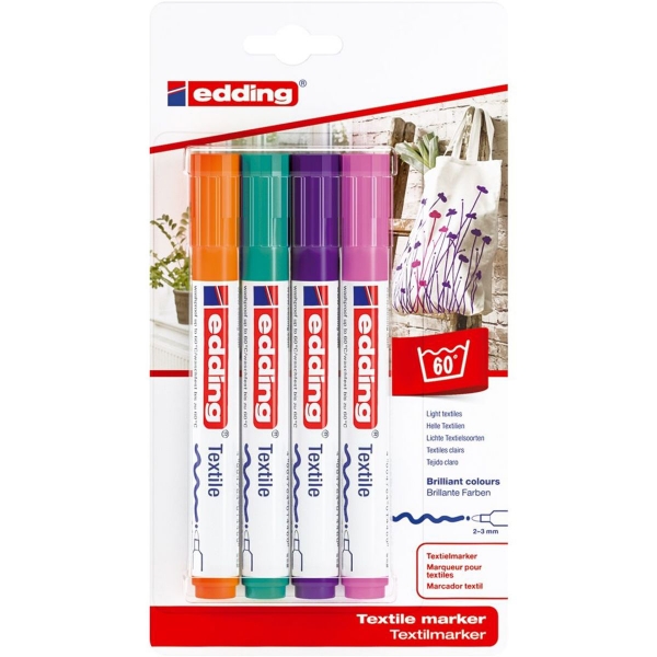 Picture of Edding Textile Marker 2-3mm Set of 4-4500-1999
