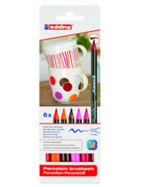 Picture of Edding Procelian BrushPen 1.4mSet of 6 Series 4-4200-6999