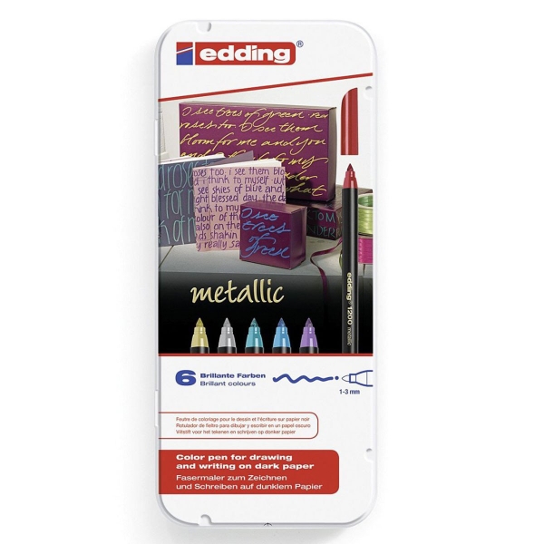 Picture of Edding Metallic Colour FibrePen Set of 6(4-1200-6)