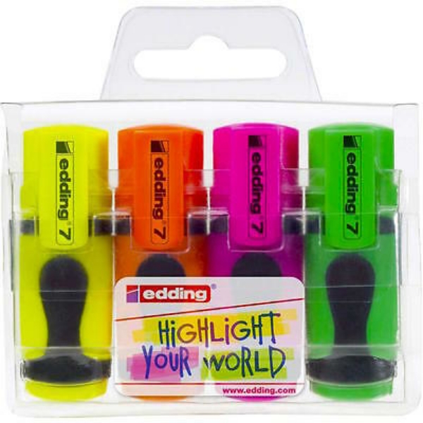Picture of Edding Mini Highlighter Set of 4 (4-7-4)