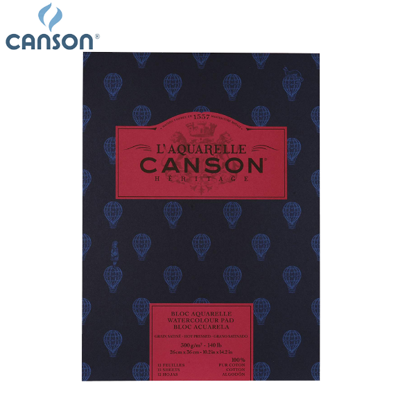 Picture of Canson L'Aquarelle Heritage Pad WC 300 gsm HP  26x36cm