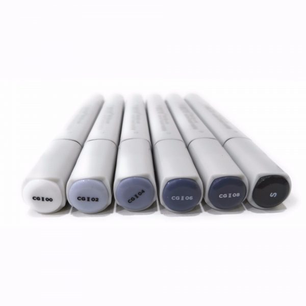 Picture of Brustro Twin Tip Alcohol Based Marker Set of 6 – Cool Greys Set B