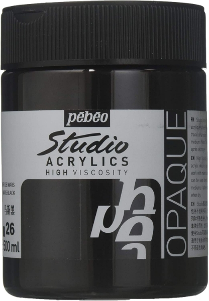 Picture of Pebeo Studio Acrylic High Viscosity - 500ml Mars Black (026)