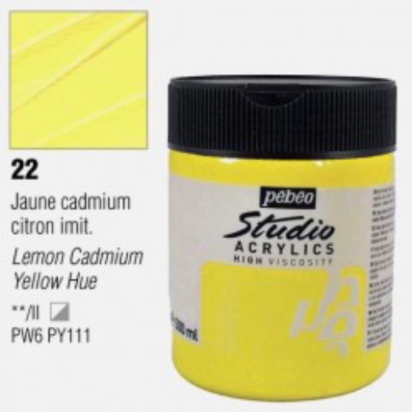 Picture of Pebeo Studio Acrylic High Viscosity - 500ml Lemon Cadmium Yellow Hue (22)