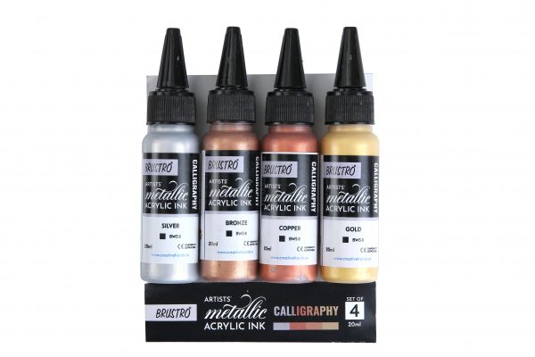 Picture of Brustro Artists Metallic Acrylic Ink Calligraphy