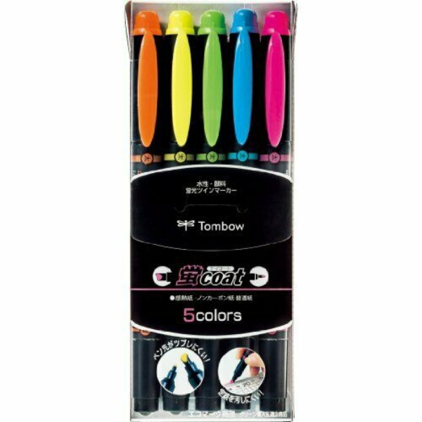 Picture of Tombow Twin Tip Highlighter Set of  5