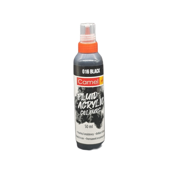 Picture of Camlin Fluid Acrylic Colour 50ml - Black (016)