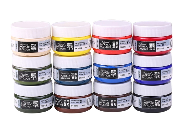 Picture of Brustro HeavyBody Acrylic 50ml Pastels Set of 12