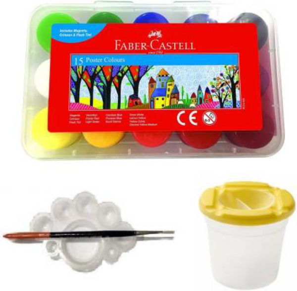 Picture of Faber Castell Premium Student Poster Colour - Set of 15 (15ml)