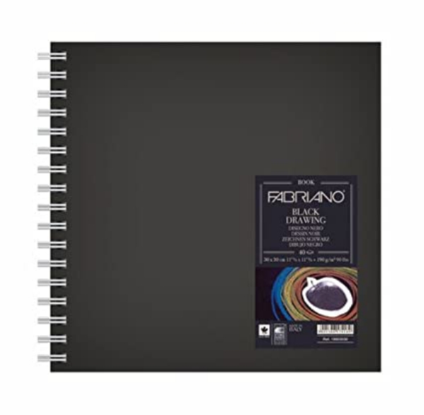 Picture of Fabriano Black Drawing Book Spiral Squared 30x30cm
