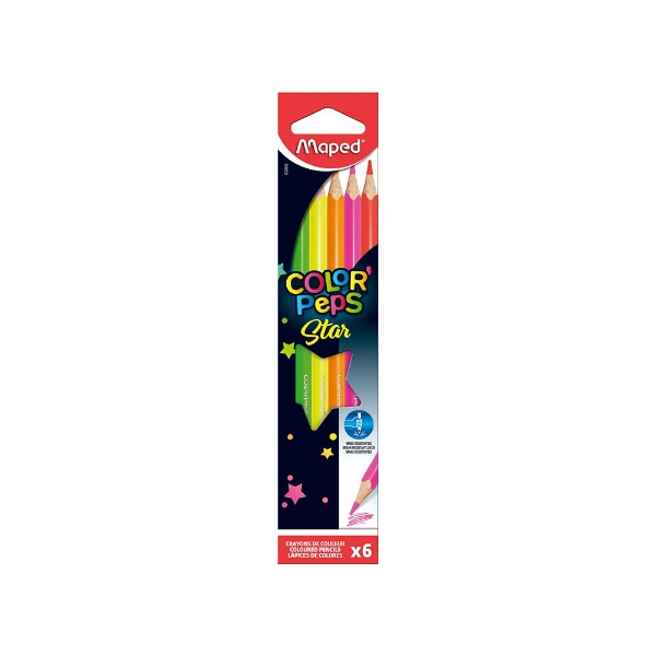 Picture of Maped Color'Peps Fluorescent Colour Pencils Set of 6