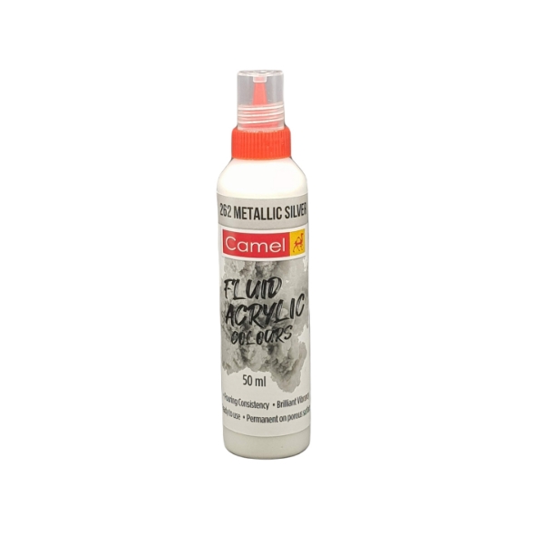 Picture of Camlin Fluid Acrylic Colour 50ml - Ultra Metallic Silver (262)
