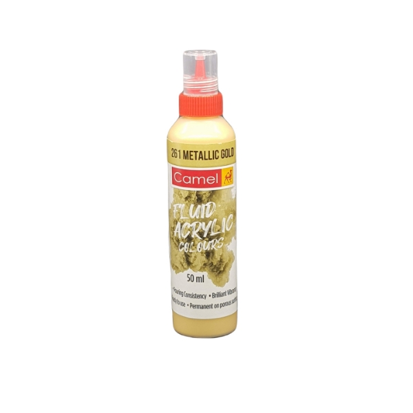Picture of Camlin Fluid Acrylic Colour 50ml - Ultra Metallic Gold (261)