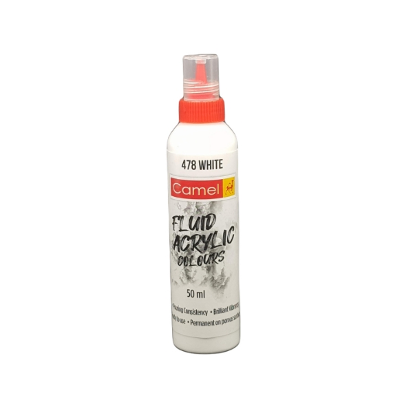 Picture of Camlin Fluid Acrylic Colour 50ml - Ultra White (478)