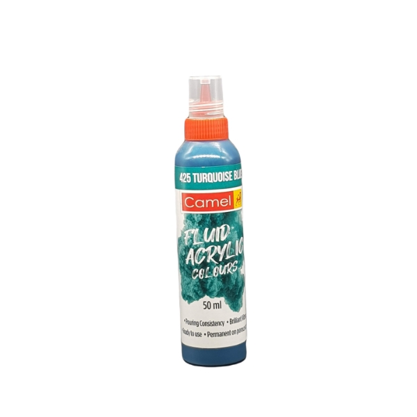 Picture of Camlin Fluid Acrylic Colour 50ml - Ultra Turquoise Blue 425