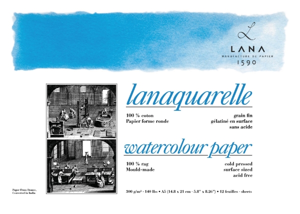 Picture of Lanaquarelle Wc Paper Cp A5 300Gsm 14.8X21Cm 12Sh
