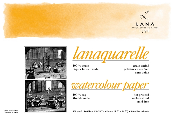 Picture of Lanaquarelle Wc Paper Hp A3 300Gsm 29.7X42Cm -3Sh
