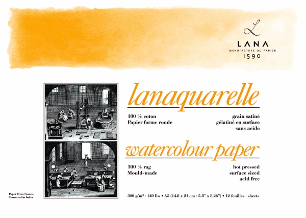 Picture of Lanaquarelle Wc Paper Hp A5 300Gsm 14.8X21Cm 12Sh