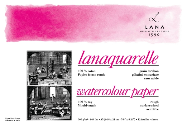 Picture of Lanaquarelle Wc Paper Rough A5 300Gsm 14.8X21Cm 12Sh