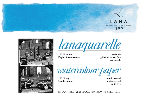 Picture of Lanaquarelle Wc Pad Cp A4 300Gsm 21X29.7Cm 12Sh