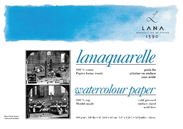 Picture of Lanaquarelle Wc Pad Cp A5 300Gsm 14.8X21Cm 12Sh