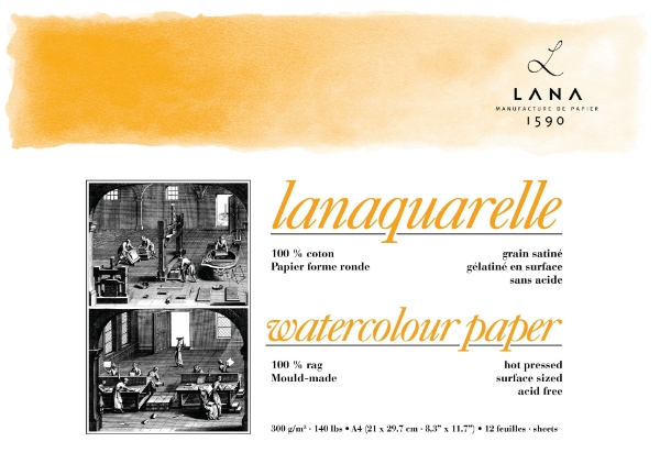 Picture of Lanaquarelle Wc Pad Hp A4 300Gsm 21X29.7Cm 12Sh