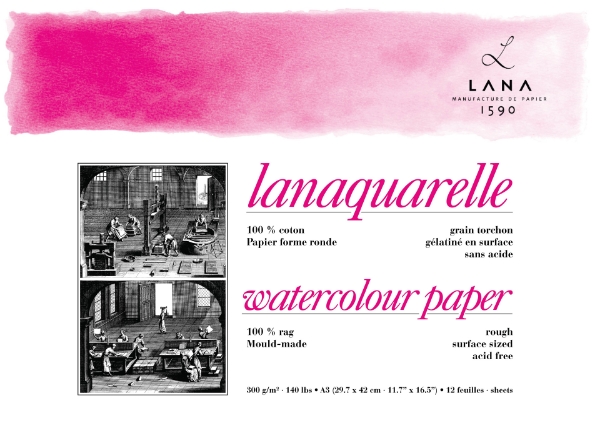 Picture of Lanaquarelle Wc Pad Rough A3 300Gsm 29.7X42Cm -12Sh