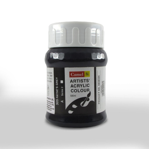 Picture of Camlin Acrylic Colour Bottle SR2 500ml - Paynes Grey