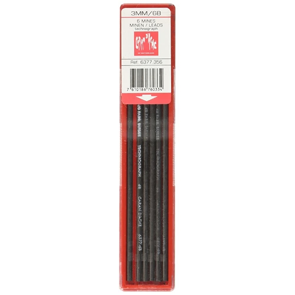 Picture of Caran d’Ache Technograph 3mm HB Pencil - 6 Pieces (6377.350)
