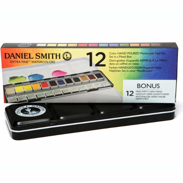Picture of Daniel Smith Extra Fine Watercolour - 12 Colour (Poured Half Pan Set)