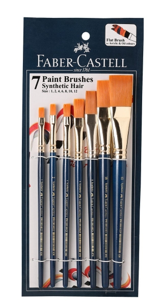 Picture of Faber Castell Flat Synthetic Hair Brush - Set of 7