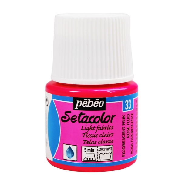 Picture of Pebeo Setacolour Light Fabrics - 45ml Fluorescent Pink(33)