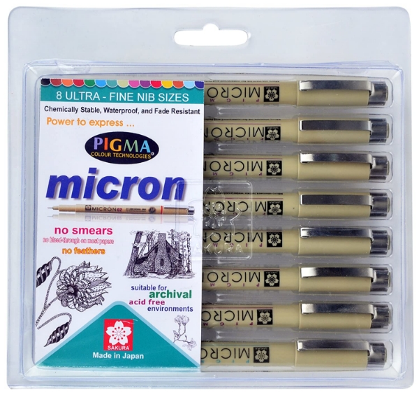Picture of Sakura Pigma Micron Pen - Set of 8 (Assorted Colours 05A)