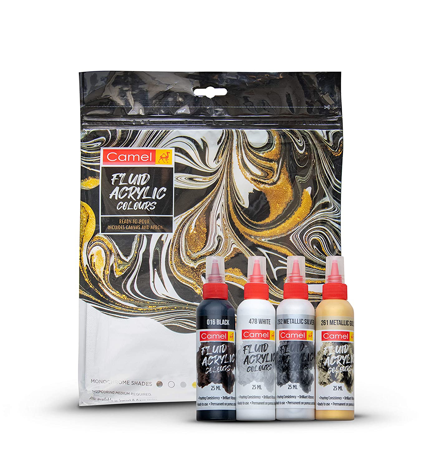 Camlin Fluid Acrylic Monochrome Shade Colours Kit